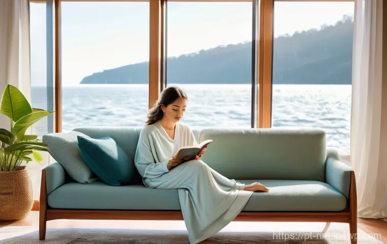 EMF 차단을 위한 다양한 자재 비교 - **Image Prompt: A Serene Sanctuary Amidst Invisible Waves**
An adult woman in her late 20s, dres...