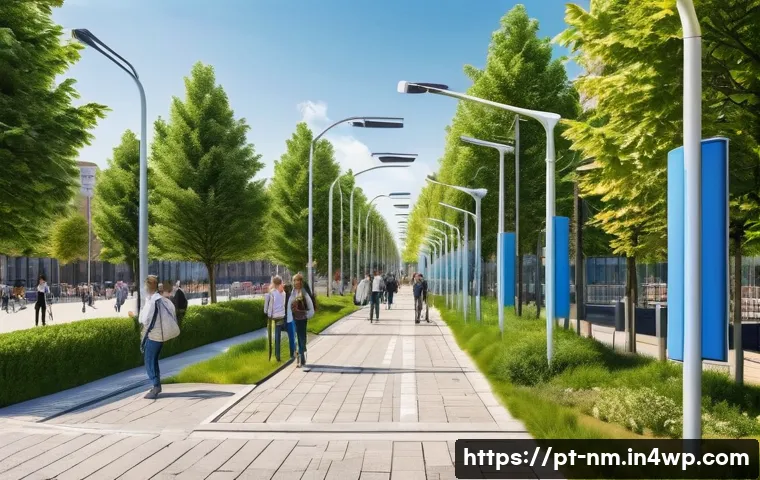 EMF 저감 환경의 문화적 차이 - A detailed urban scene in a modern European city showcasing carefully planned placement of cellular ...