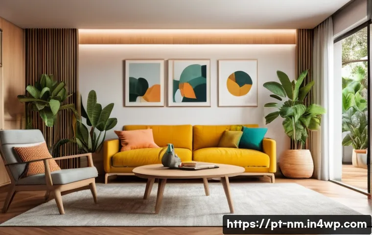 저EMF 환경을 위한 생활 습관 변경 - A modern, cozy Brazilian home interior scene showing a family living room with visible electronic de...