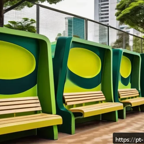 Home 30 저EMF 환경을 위한 공공 공간 활용 방안 - A vibrant urban park scene in São Paulo featuring modern playground structures and benches coated wi...